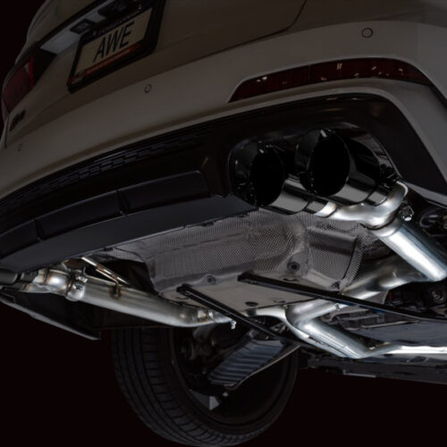Alternative view of AWE Tuning Track Edition Exhaust - Diamond Black Tips for 19-23 Audi C8 S6/S7 2.9T V6 AWD