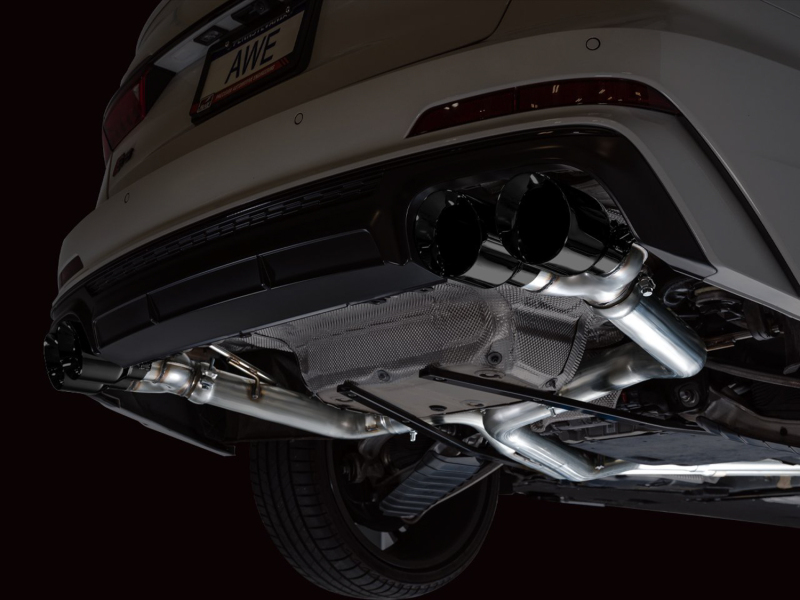 AWE Tuning Track Edition Exhaust - Diamond Black Tips for 19-23 Audi C8 S6/S7 2.9T V6 AWD - Image 2