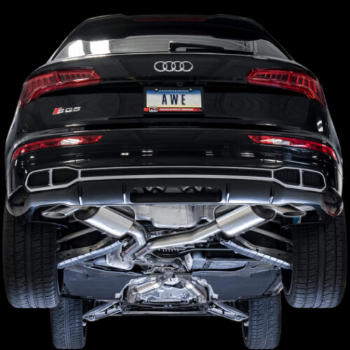 AWE Tuning Touring Edition Cat-Back Exhaust - No Tips (Turn Downs) for Audi B9 SQ5 Resonated - Image 4
