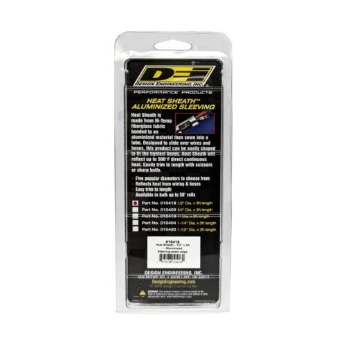 DEI Heat Sheath 1/2in I.D. x 3ft - Aluminized Sleeving - Sewn Edge - Image 3