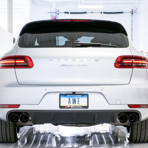 AWE Tuning Track Edition Exhaust System - Diamond Black 102mm Tips for Porsche Macan - Image 3