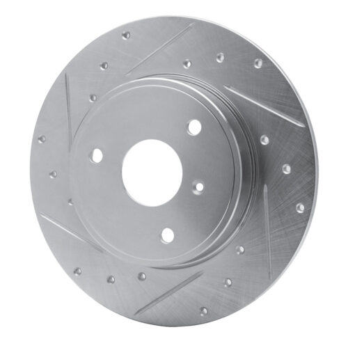 Alternative view of R1 Concepts for 05-16 Smart Fortwo Front Left Drilled & Slotted Silver Brake Rotor