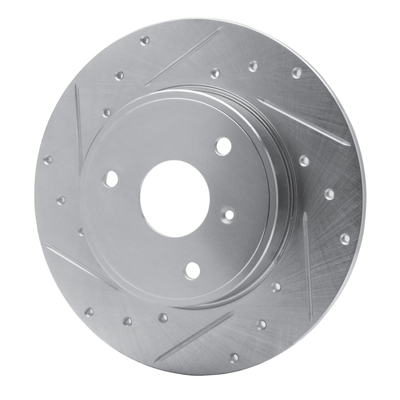 R1 Concepts for 05-16 Smart Fortwo Front Left Drilled & Slotted Silver Brake Rotor - Image 2