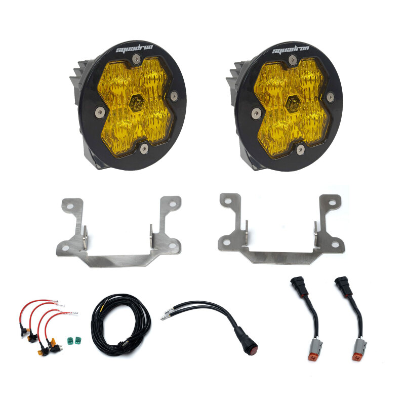 Baja Designs for 19-25 Ram 2500/3500 Squadron Sport 2.0 Fog Pocket Kit (Wide Cornering) - Baja Amber