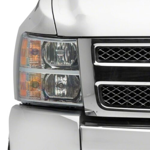 Raxiom for 2007-2014 Chevrolet Silverado 1500 Axial OEM Rep Headlights- Chrome Housing (Clear Lens) - Image 7