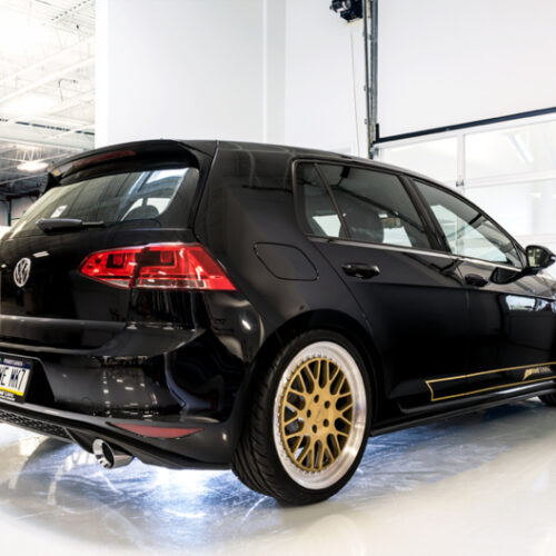 Alternative view of AWE Tuning Track Edition Exhaust - Chrome Silver Tips for VW MK7 GTI