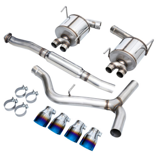 AWE Tuning Touring Edition Exhaust - Vapor Blue Quad Tips for 12-14 Subaru WRX STI - Image 3