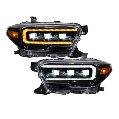 Alternative view of Form Lighting 2016-2023 Toyota Tacoma LED Projector Headlights with Selectable DRL Chrome (Pair)