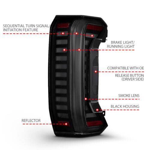 ANZO 22-24 Toyota Tundra Z-Series Full LED Tail Lights Smoke Lens Init/SeqSig- Pair - Image 4
