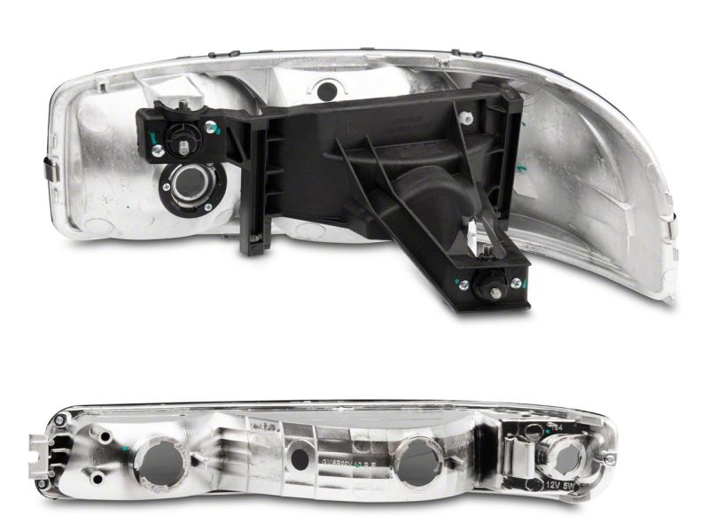 Raxiom for 1999-2006 GMC Sierra 1500 Axial Series OEM Crystal Rep Headlights- Chrome Housing- Smoked Lens - Image 4