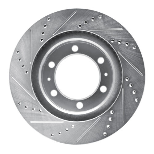 R1 Concepts for 03-23 Toyota FJ Cruiser Front Right Drilled & Slotted Silver Brake Rotor - Image 5