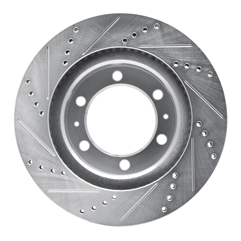 R1 Concepts for 03-23 Toyota FJ Cruiser Front Right Drilled & Slotted Silver Brake Rotor - Image 5