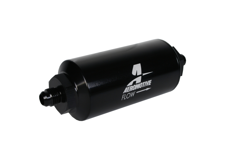 Aeromotive In-Line Filter - (AN-6 Male) 10 Micron Fabric Element Bright Dip Black Finish - Image 6