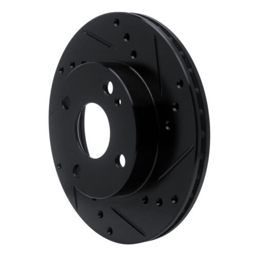 R1 Concepts for 90-93 Mazda Miata Front Right Drilled & Slotted Black Brake Rotor - Image 2