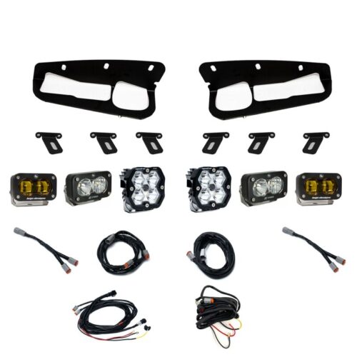Baja Designs for 21-25 Ford Bronco Squadron 2.0 Pro (Spot) & S2 Pro D/C Clr / S2 SAE Ambr FPK Steel Bmpr