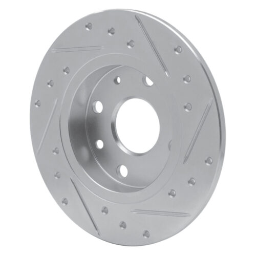 R1 Concepts for 90-93 Mazda Miata Rear Left Drilled & Slotted Silver Brake Rotor - Image 4