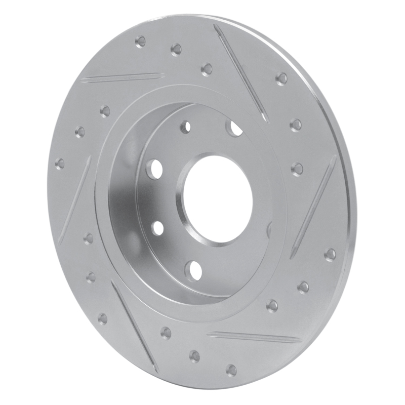 R1 Concepts for 90-93 Mazda Miata Rear Left Drilled & Slotted Silver Brake Rotor - Image 4