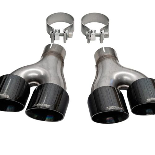 Corsa 2011-2021 Jeep Grand Cherokee Twin 2.5in Inlet / 4in Outlet Black PVD Pro-Series Tip Kit - Image 2