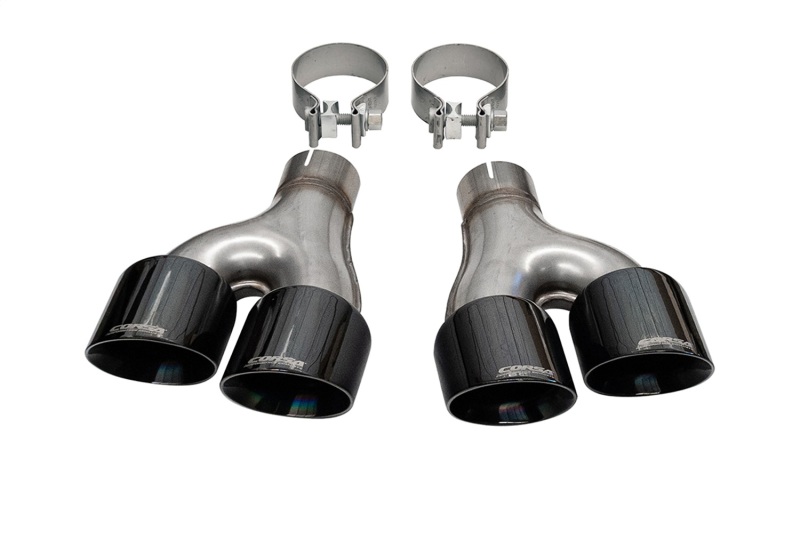 Corsa 2011-2021 Jeep Grand Cherokee Twin 2.5in Inlet / 4in Outlet Black PVD Pro-Series Tip Kit - Image 2