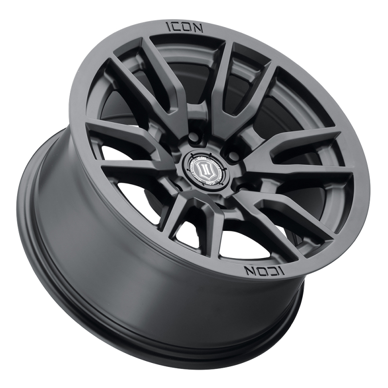 ICON 2417858347SB Vector 6 17x8.5 6x5.5 0mm Offset 4.75in BS 106.1mm Bore Satin Black Wheel - Image 3