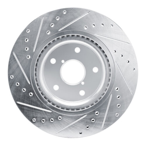 R1 Concepts for 2020-2025 Subaru Impreza Front Right Drilled & Slotted Silver Brake Rotor - Image 5