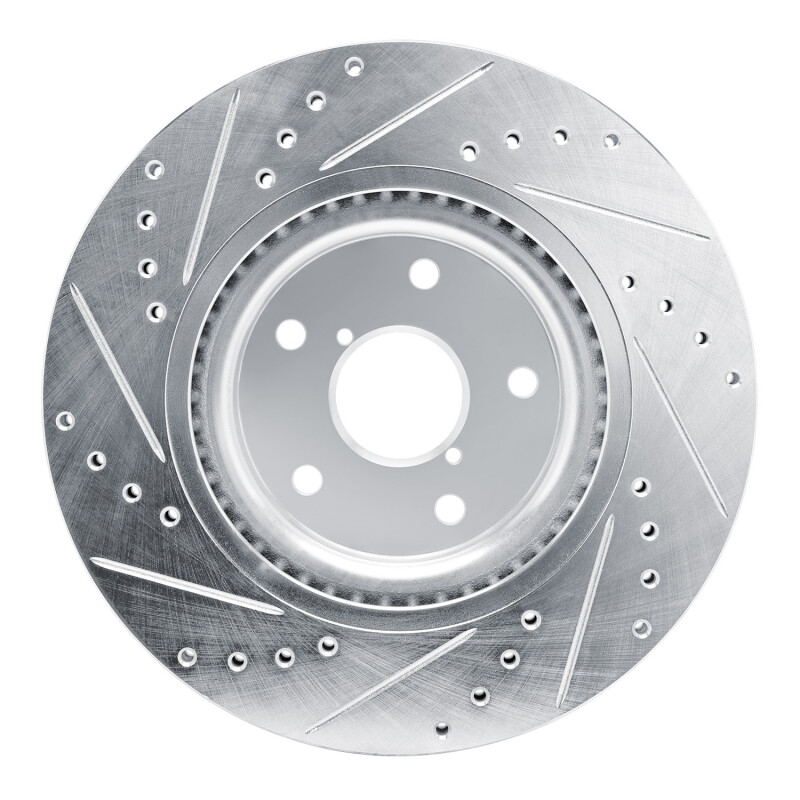 R1 Concepts for 2020-2025 Subaru Impreza Front Right Drilled & Slotted Silver Brake Rotor - Image 5