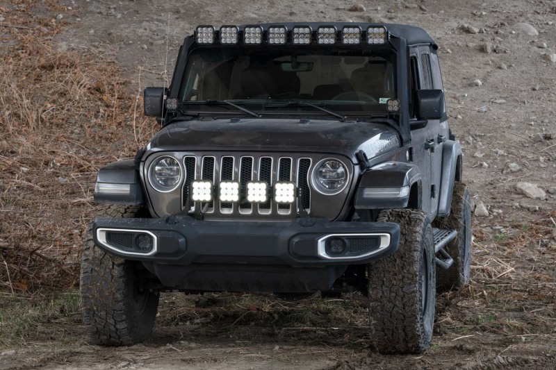 Diode Dynamics Jeep JL SS5 4-Pod CrossLink Grille Lightbar Kit Pro - White Combo - Image 3