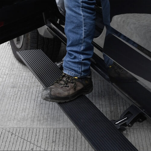 Go Rhino 22-23 Toyota Tundra CrewMax Cab 4dr E-BOARD E1 Electric Running Board Kit - Tex. Blk - Image 4