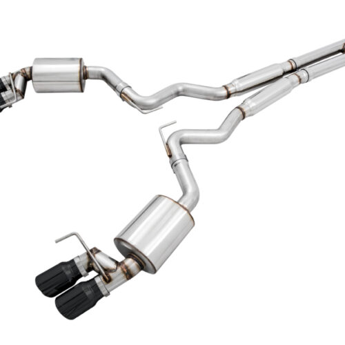AWE Tuning Cat-Back Exhaust - Touring Edition (Quad Diamond Black Tips) for 2018+ Ford Mustang GT (S550)