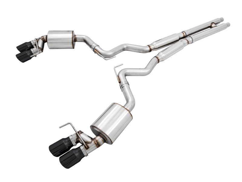 AWE Tuning Cat-Back Exhaust - Touring Edition (Quad Diamond Black Tips) for 2018+ Ford Mustang GT (S550)