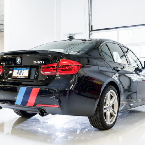Alternative view of AWE Tuning Touring Edition Axle-Back Exhaust - Diamond Black Tips (90mm) for BMW F3X 340i