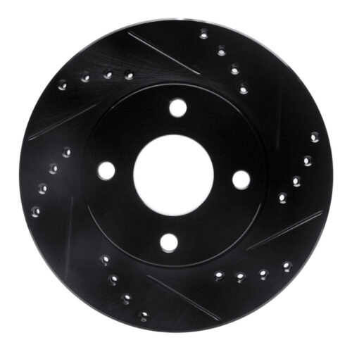 R1 Concepts for 00-15 Ford Ikon (Mexico / Made In India) Front Right Drilled & Slotted Black Brake Rotor