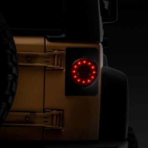 Raxiom for 2007-2018 Jeep Wrangler JK Axial Series Halo LED Tail Lights- Black Housing (Clear Lens) - Image 7