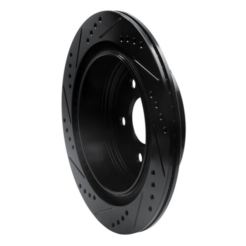 R1 Concepts for 2003-2024 Infiniti FX37 Rear Right Drilled & Slotted Black Brake Rotor - Image 4