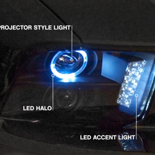 Raxiom for 2005-2009 Ford Mustang w/ Halogen LED Halo Prjctr Headlights-Blk Hsng(Smoked Lens Exclude GT500) - Image 7