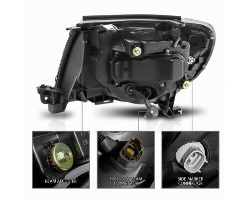 Raxiom for 2005-2011 Toyota Tacoma Axial Series Switchback Projector Headlights- Black Housing- Clear Lens - Image 6