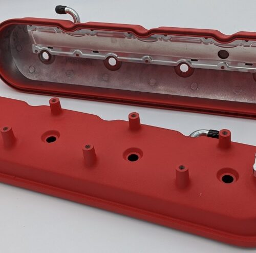 Granatelli 96-22 GM LS Tall Valve Cover w/Integral Angled Coil Mounts - Red Wrinkle (Pair) - Image 3