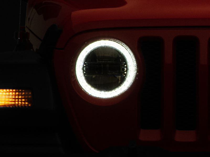 Raxiom for 2018-2022 Jeep Wrangler JL/JT Axial Series LED Headlights- Black Housing (Clear Lens) - Image 2