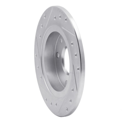 R1 Concepts for 90-93 Mazda Miata Rear Right Drilled & Slotted Silver Brake Rotor - Image 4