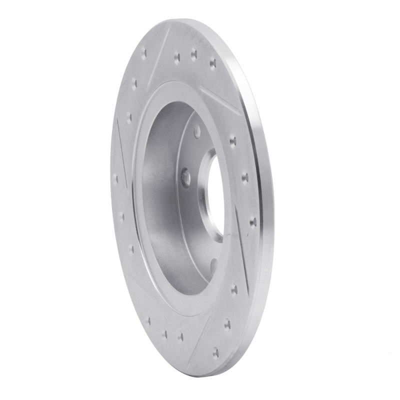 R1 Concepts for 90-93 Mazda Miata Rear Right Drilled & Slotted Silver Brake Rotor - Image 4