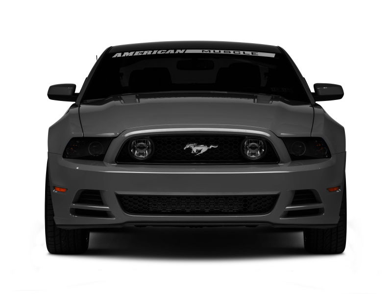 Raxiom for 2013-2014 Ford Mustang w/ Factory HIDLED Halo Projector Headlights- Black Housing (Smoked Lens) - Image 4