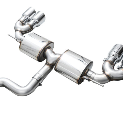 AWE Tuning Touring Edition Quad Exhaust - Chrome Silver Tips for MK8 Volkswagen Golf R 3in - Image 9