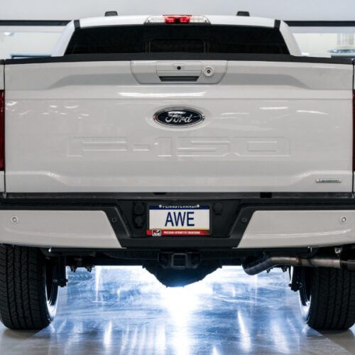 AWE Tuning Cat-Back Exhaust - 4.5in Diamond Black Tips *For Stock Y-Pipe Only for AWE 21+ Ford F150 Dual Side Exit - Image 3