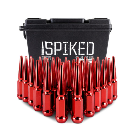 Mishimoto Steel Spiked Lug Nuts M14 x 1.5 32pc Set Red - Image 4