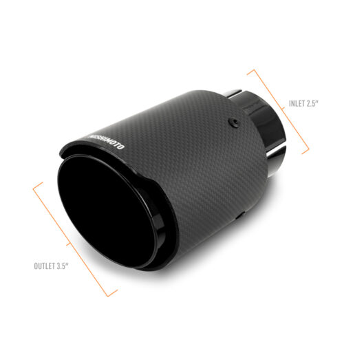 Mishimoto 2x Carbon Fiber Muffler Tip 2.5in Inlet 3.5in Outlet Black - Image 2
