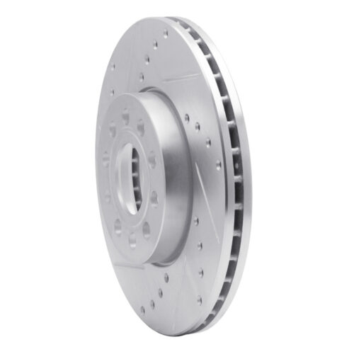 Alternative view of R1 Concepts for 05-25 Audi A3 (Mexico) Front Left Drilled & Slotted Silver Brake Rotor