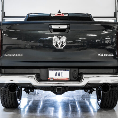 AWE Tuning Cat-Back Exhaust - Diamond Black Tips for 19-21 RAM 1500 5.7L (w/Cutouts) 0FG Dual Rear Exit - Image 3