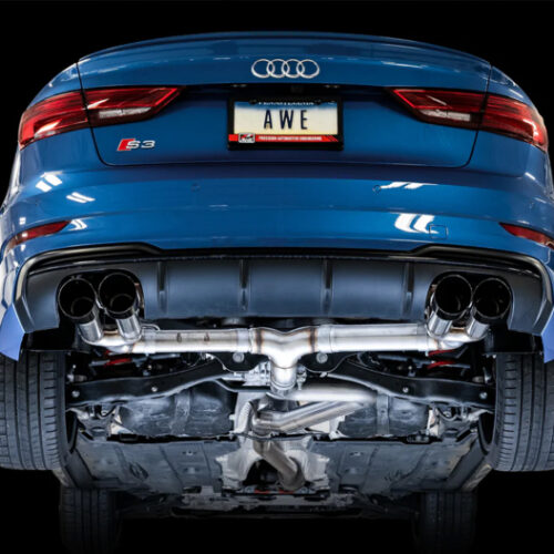 AWE Tuning Track Edition Exhaust w/Diamond Black Tips 102mm for Audi 8V S3 - Image 3