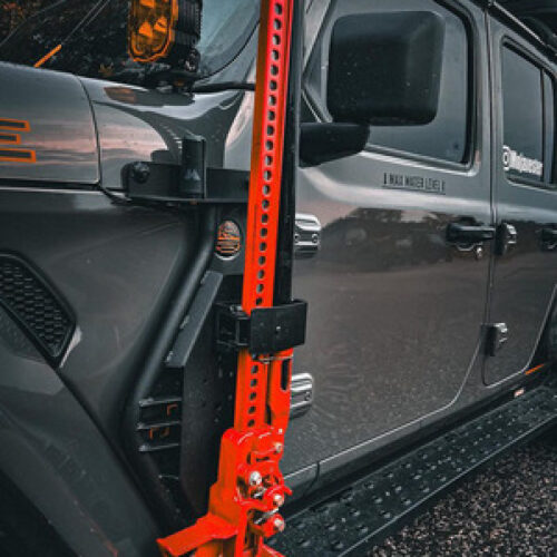 Go Rhino 18-24 Jeep Wrangler JL/JLU/JT Front Fender Jack Mount for Hi-Lift Jack - Tex. Blk - Image 2