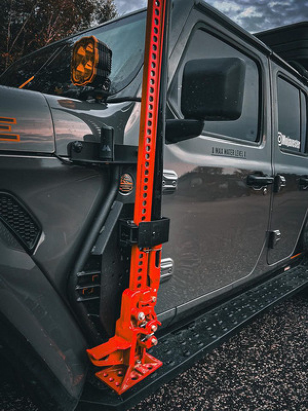 Go Rhino 18-24 Jeep Wrangler JL/JLU/JT Front Fender Jack Mount for Hi-Lift Jack - Tex. Blk - Image 2